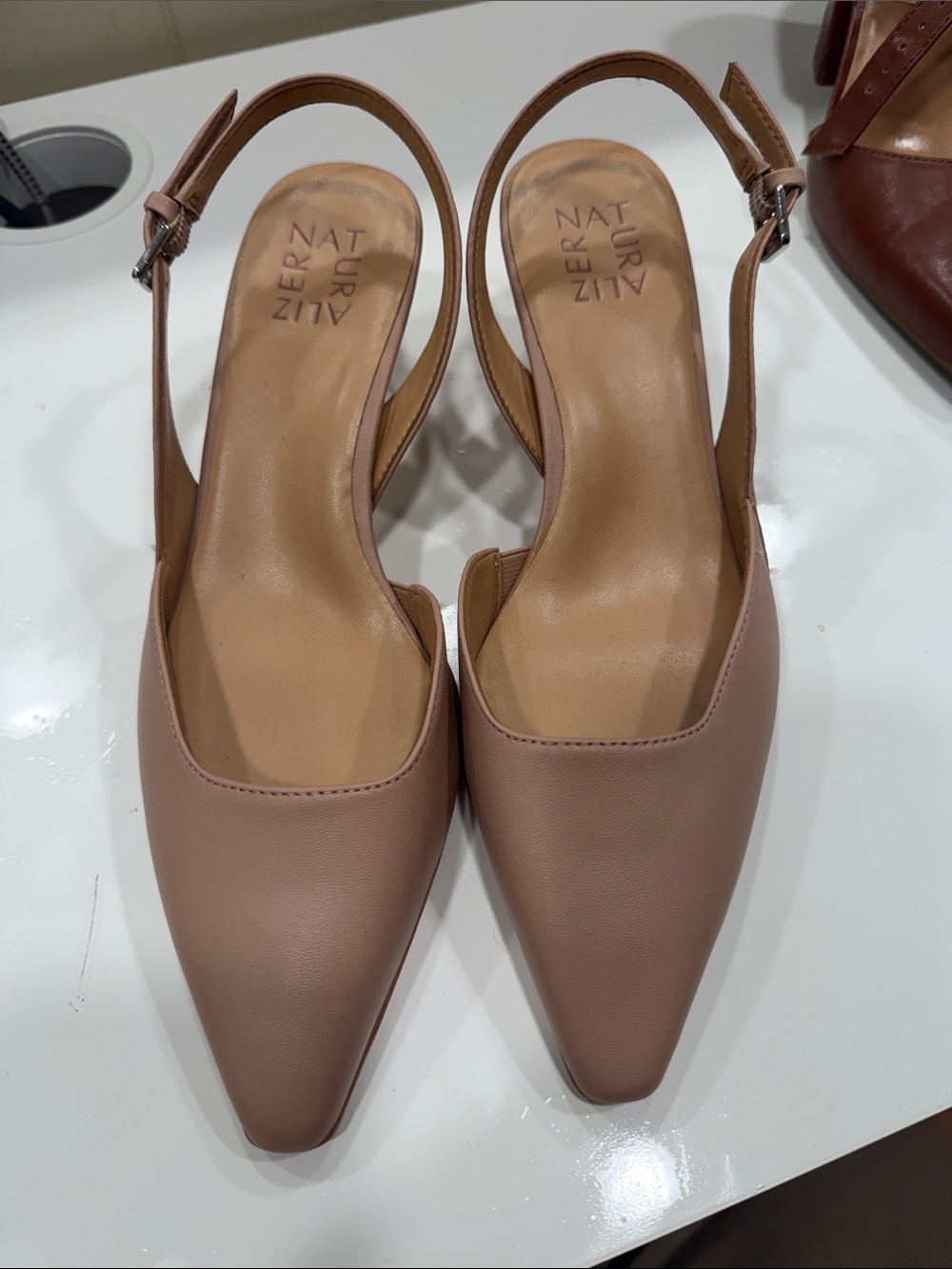 Naturalizer Women's Blush-Tone Pointed Slingback Flats